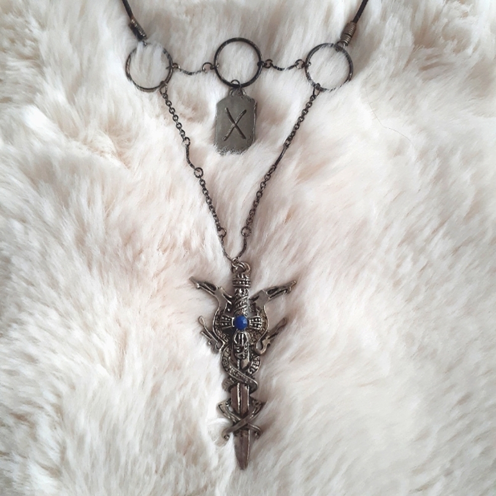Custom Art Dragon Runic Necklace